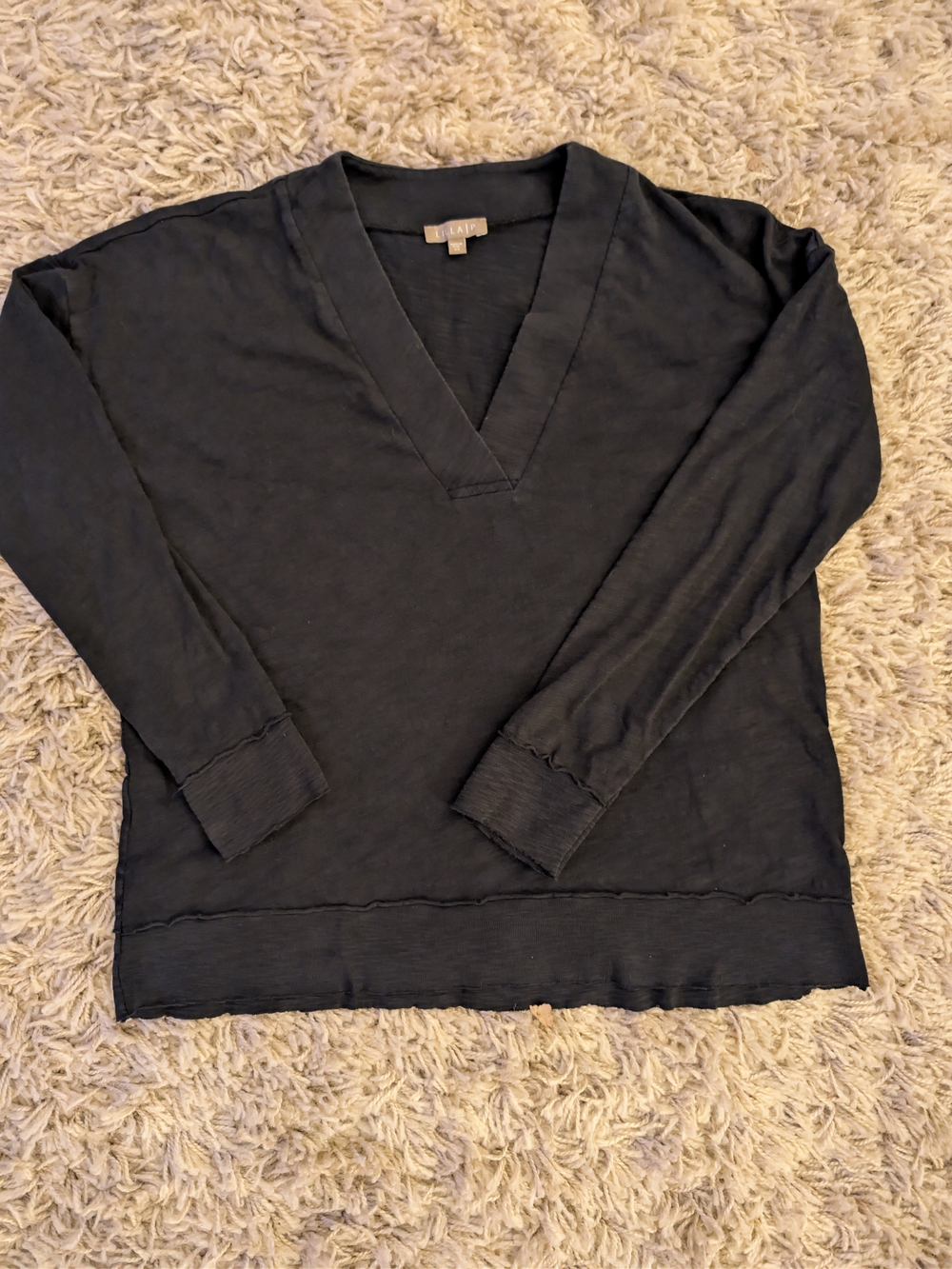 Lilla P Rib Trim V-Neck